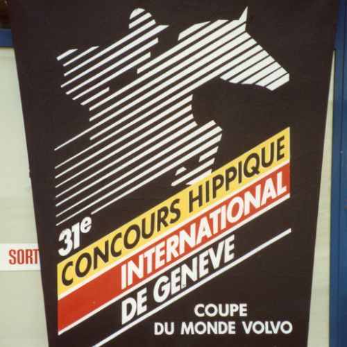 Panneau trapèze Loutan pour le Concours Hippique International, 1991